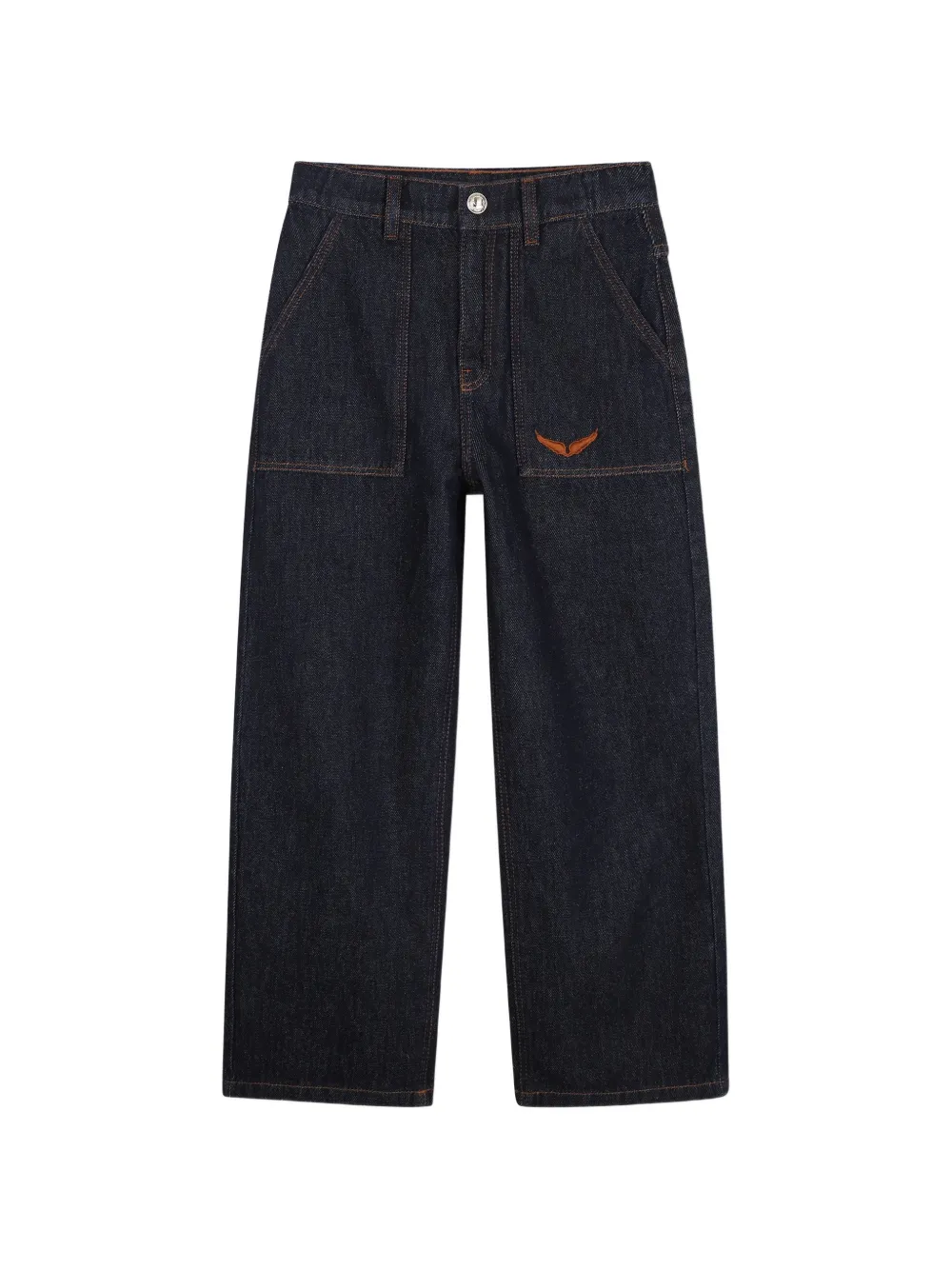 Zadig & Voltaire Kids Jeans con logo ricamato - Blu