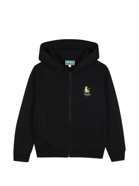 Kenzo Kids tiger-patch zip-up hoodie