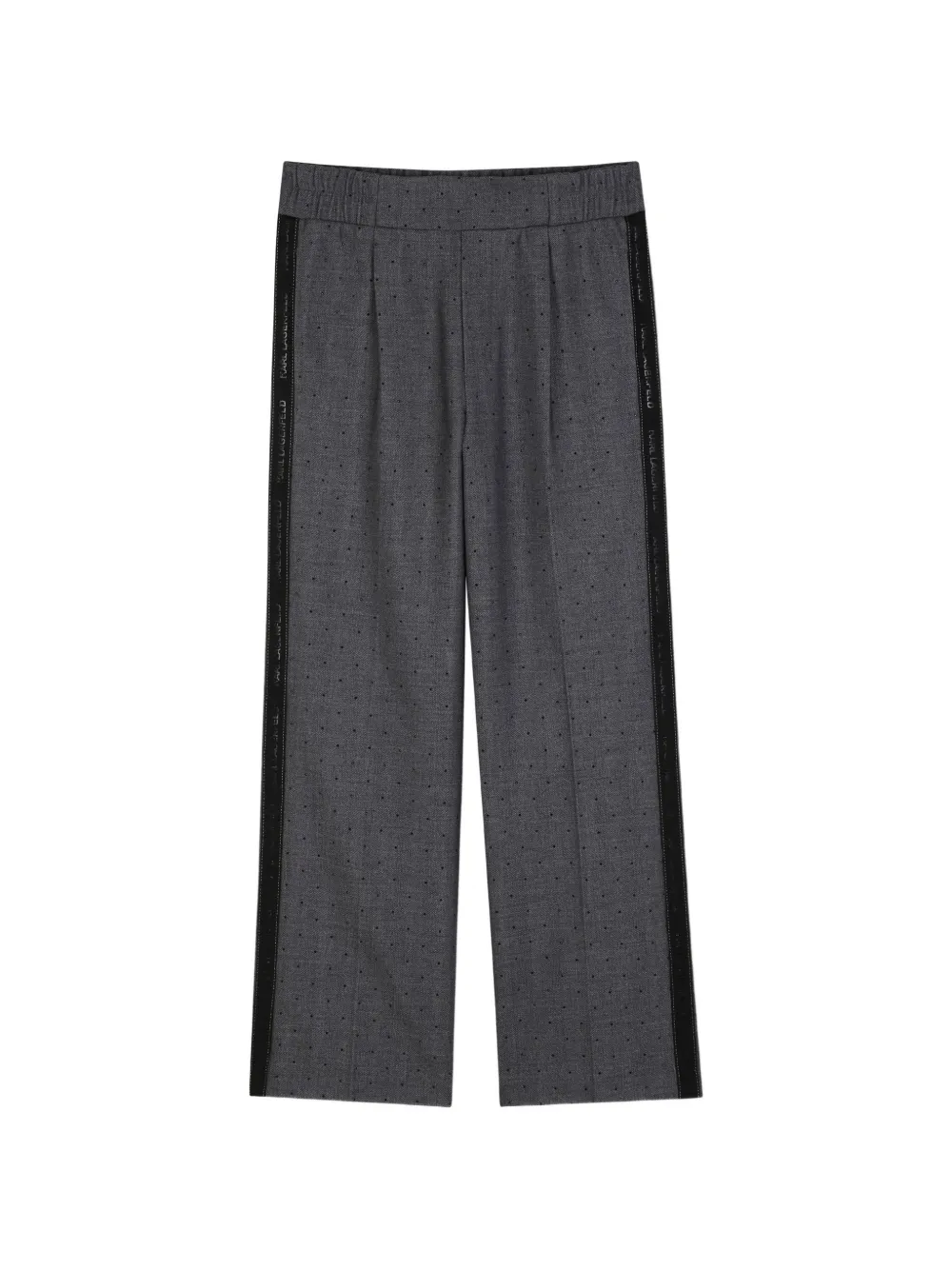 Karl Lagerfeld Kids crystal-embellished logo-tape trousers - Grey