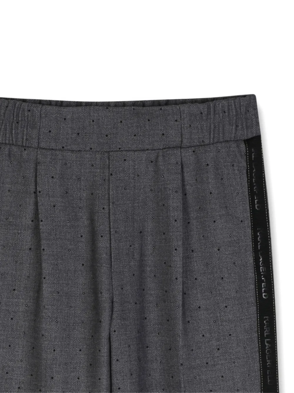 Karl Lagerfeld Kids Broek verfraaid met kristallen en logoband Grijs