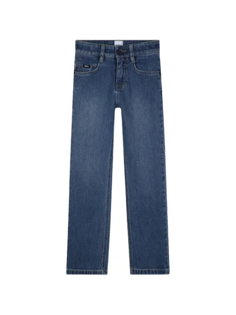 BOSS Kidswear faded-effect straight-leg jeans