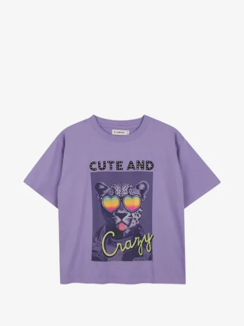 Billieblush playera con estampado gráfico y detalles de strass