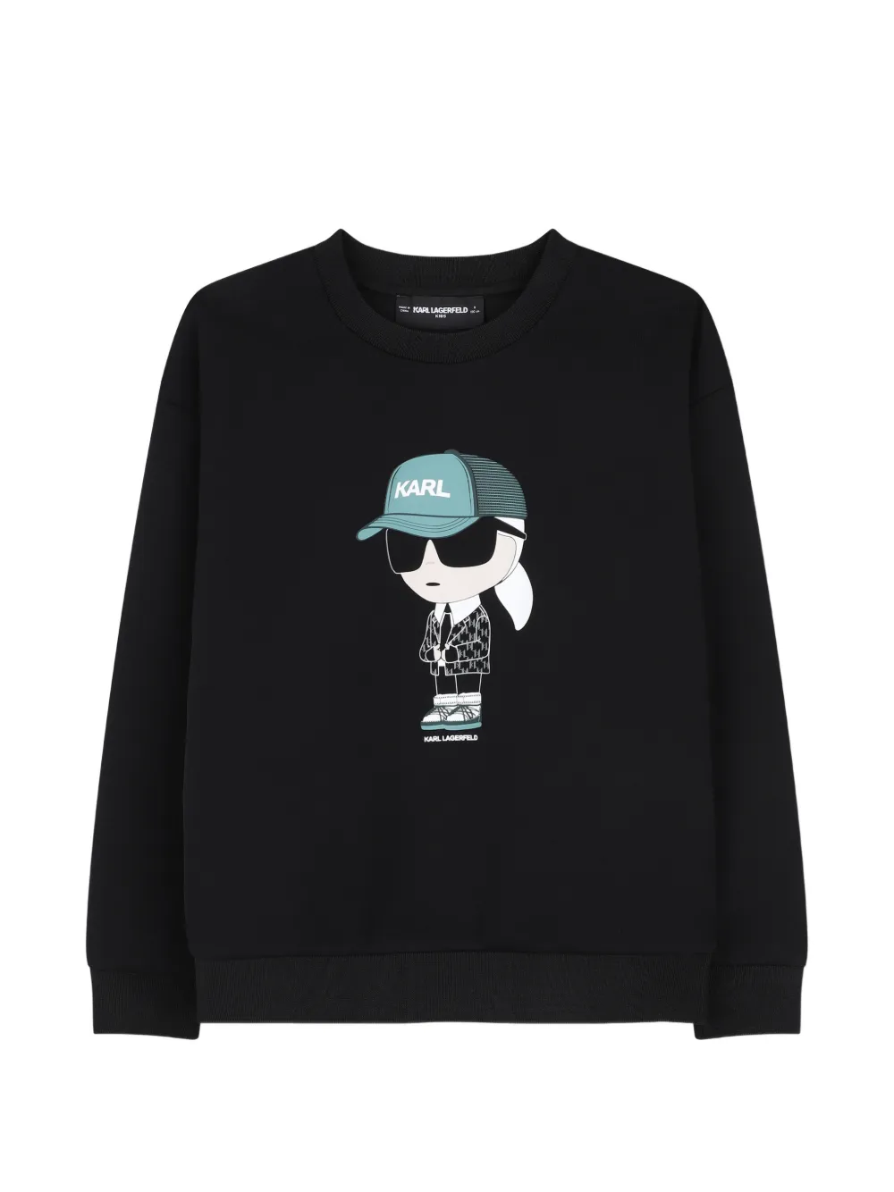 Karl Lagerfeld Kids Felpa con stampa grafica Ikonik Karl - Nero