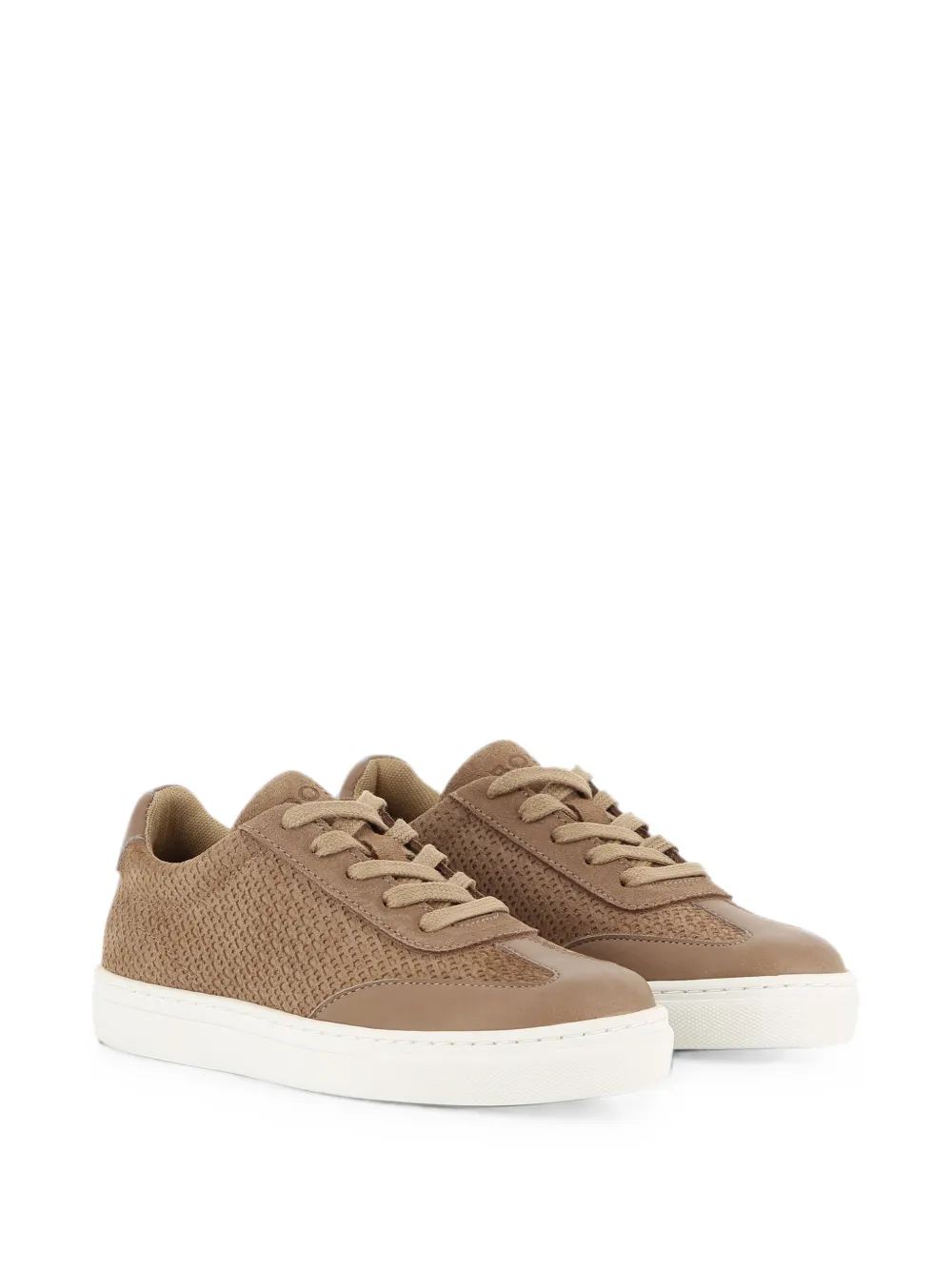 BOSS Kidswear perforated panelled sneakers Beige