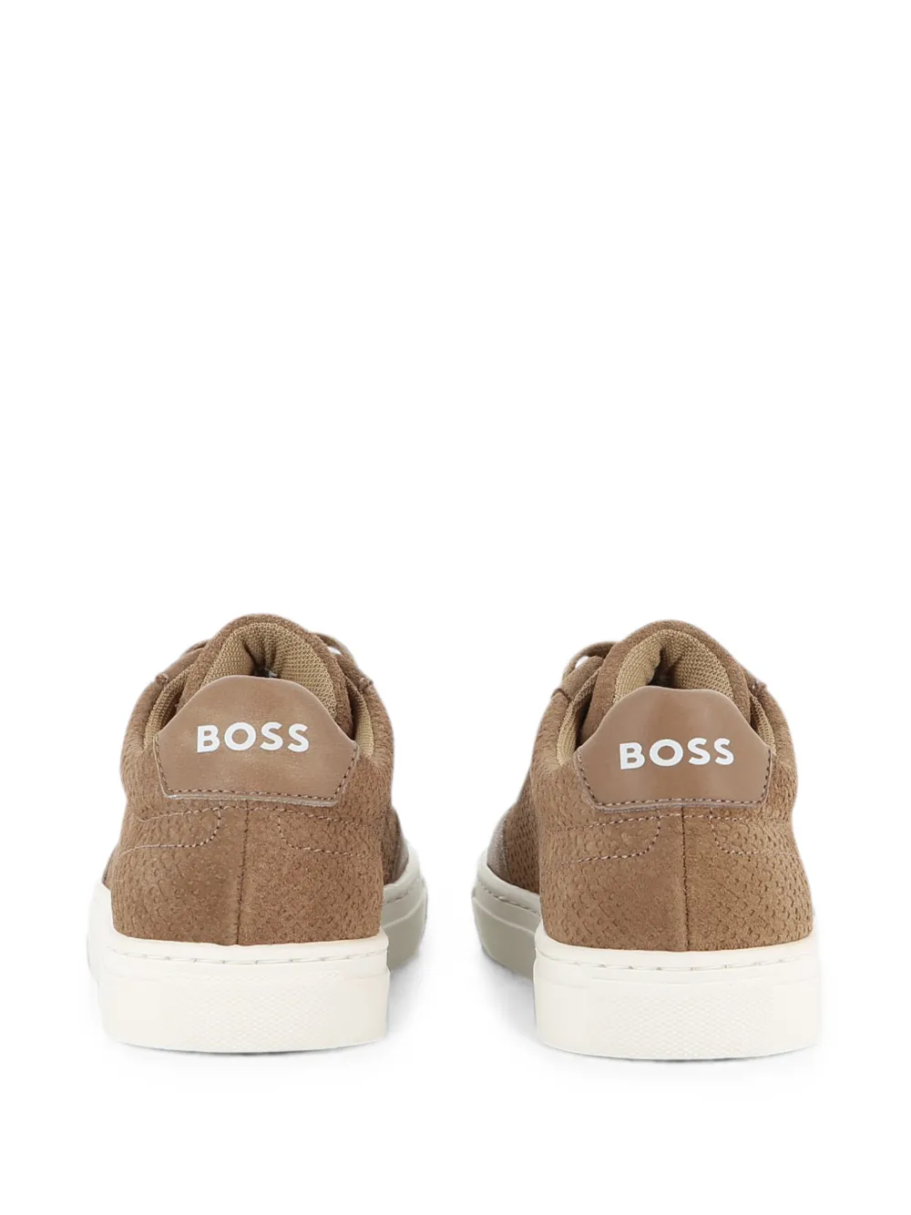 BOSS Kidswear perforated panelled sneakers Beige