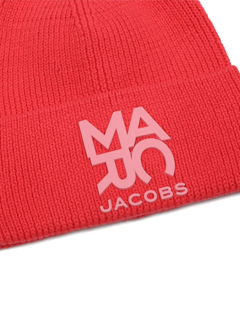 Marc Jacobs Kids logoprinten ribgebreide muts Rood