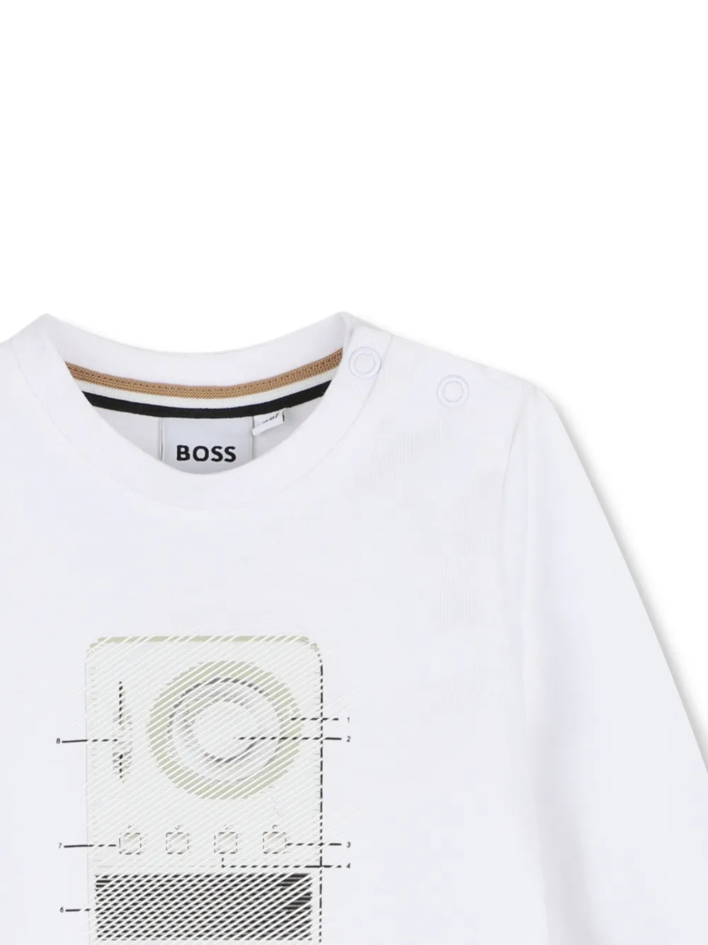BOSS Kidswear T-shirt met grafische print Wit