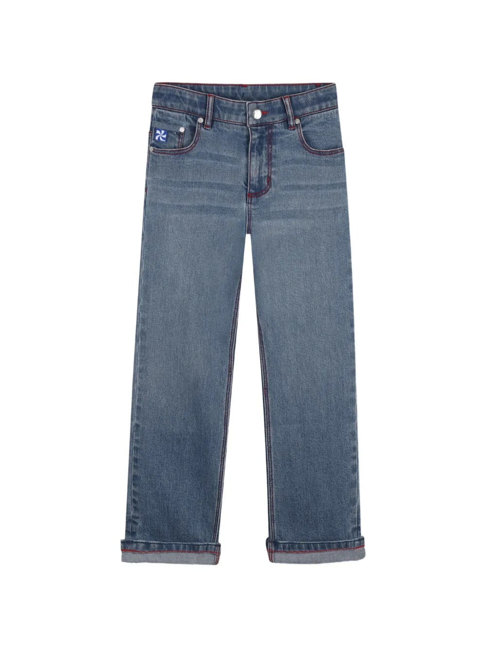 Kids Around Jeans con cuciture a contrasto - Blu