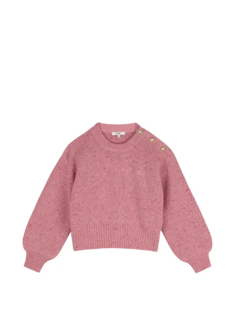 Chloé Kids button-detail embroidered-logo sweater