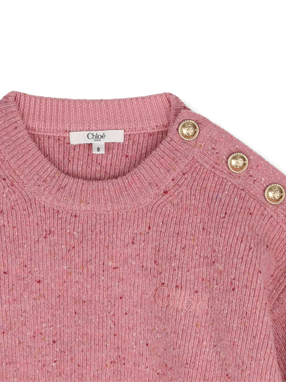 Chloé Kids Trui met geborduurd logo en knoop-detail Roze