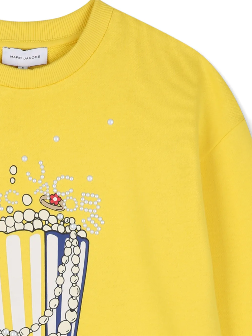 Marc Jacobs Kids Trui verfraaid met imitatieparels en popcornprint Geel