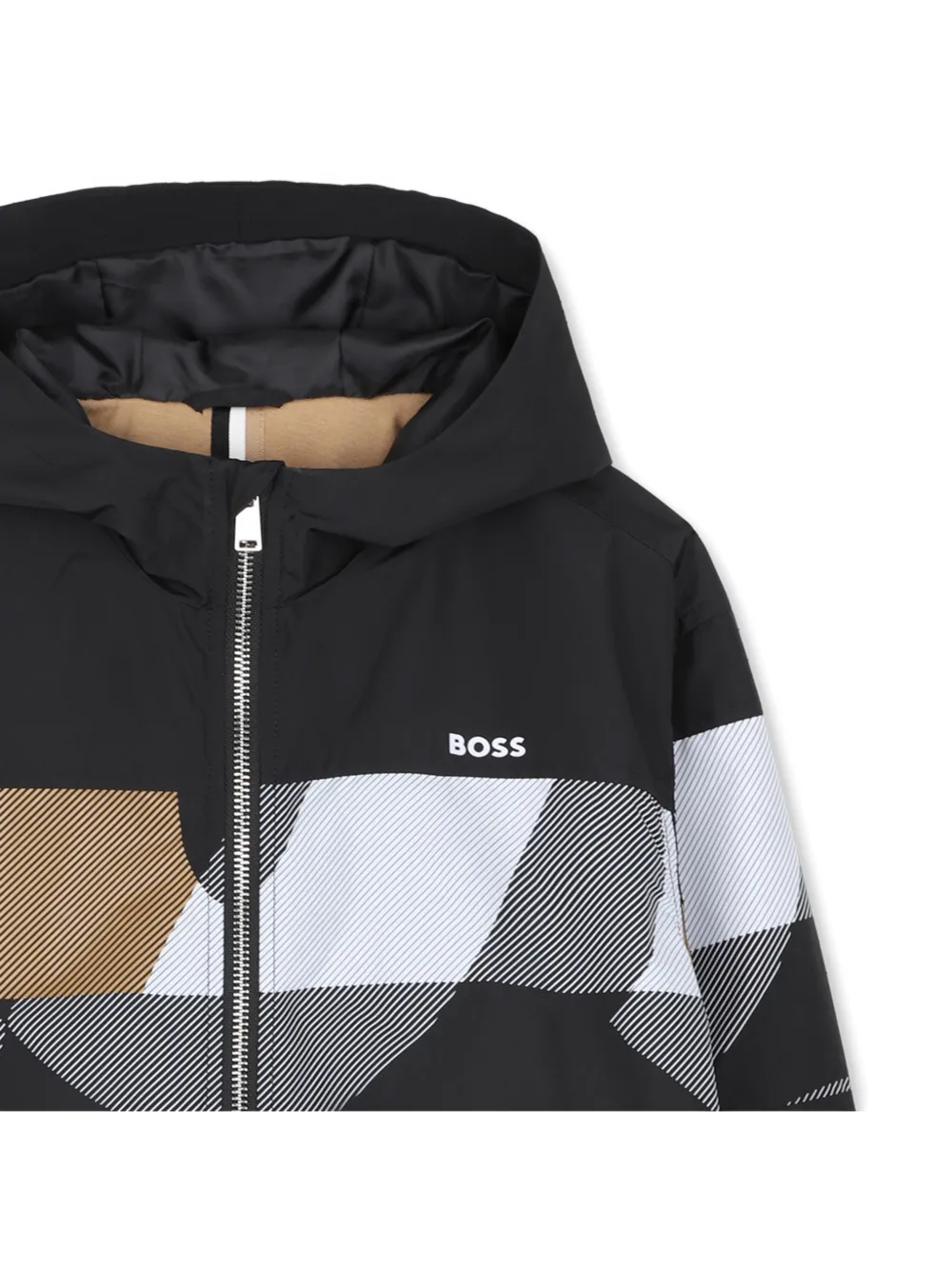 BOSS Kidswear Jack met capuchon Zwart