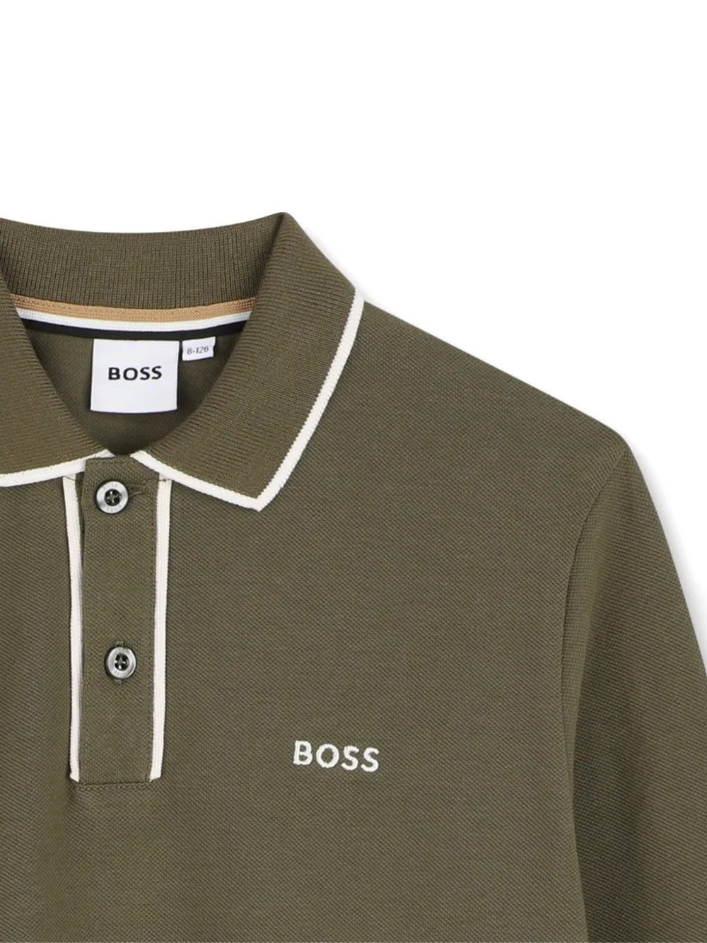 BOSS Kidswear Poloshirt met lange mouwen Groen