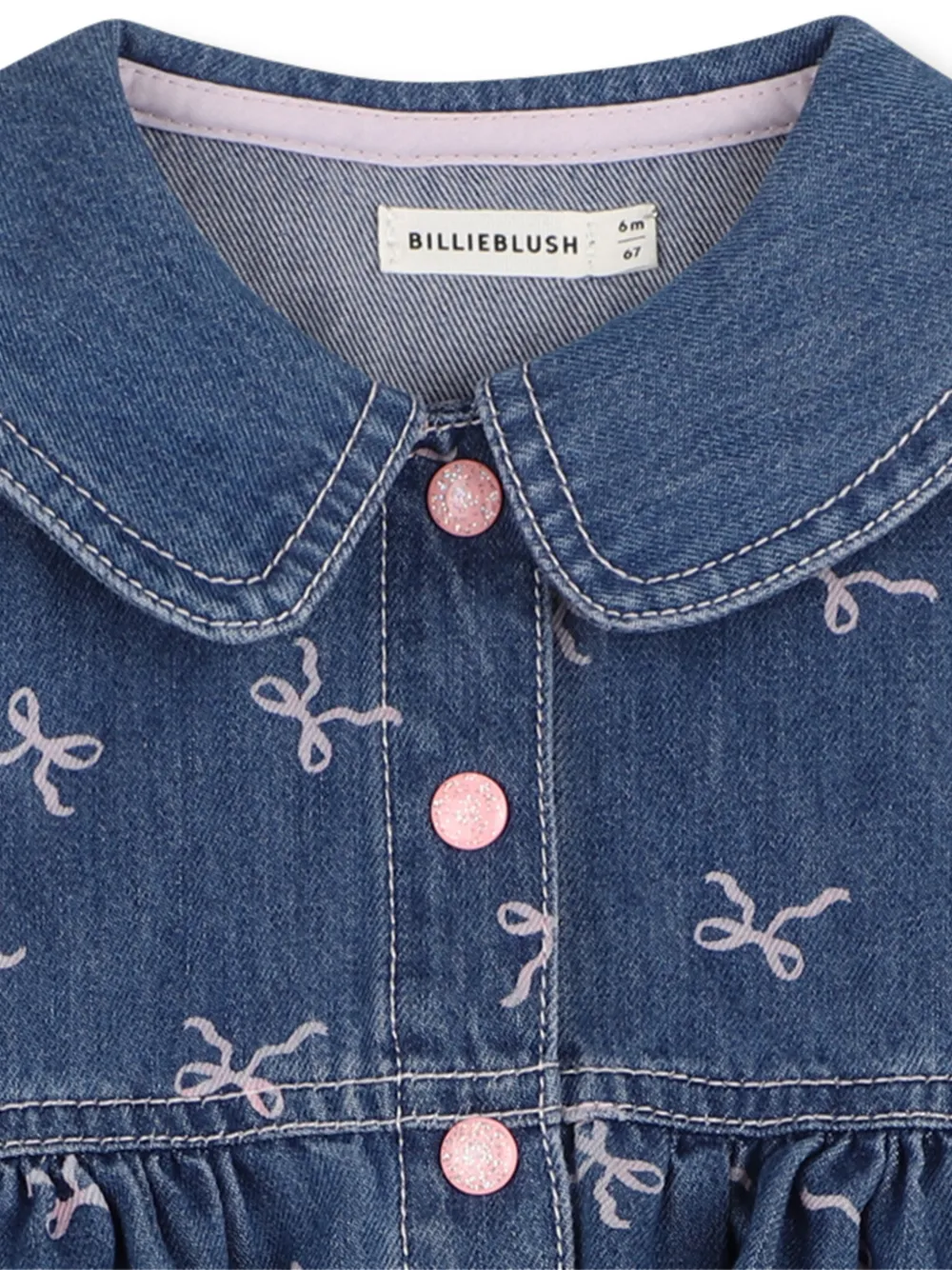 Billieblush Jurk met lange mouwen en strikprint Blauw