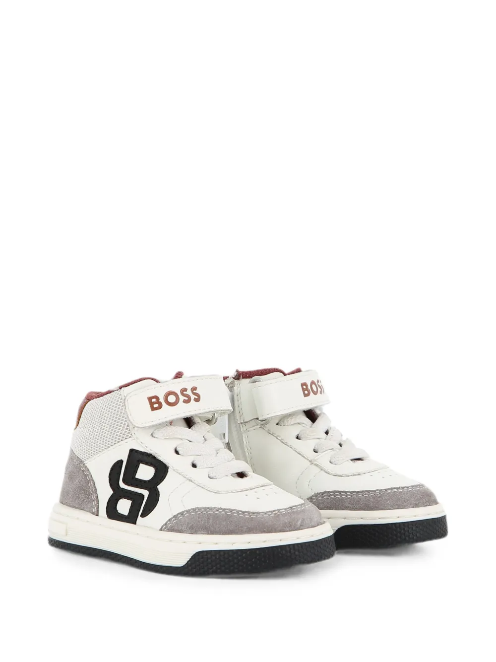 BOSS Kidswear Double B sneakers met monogram Beige