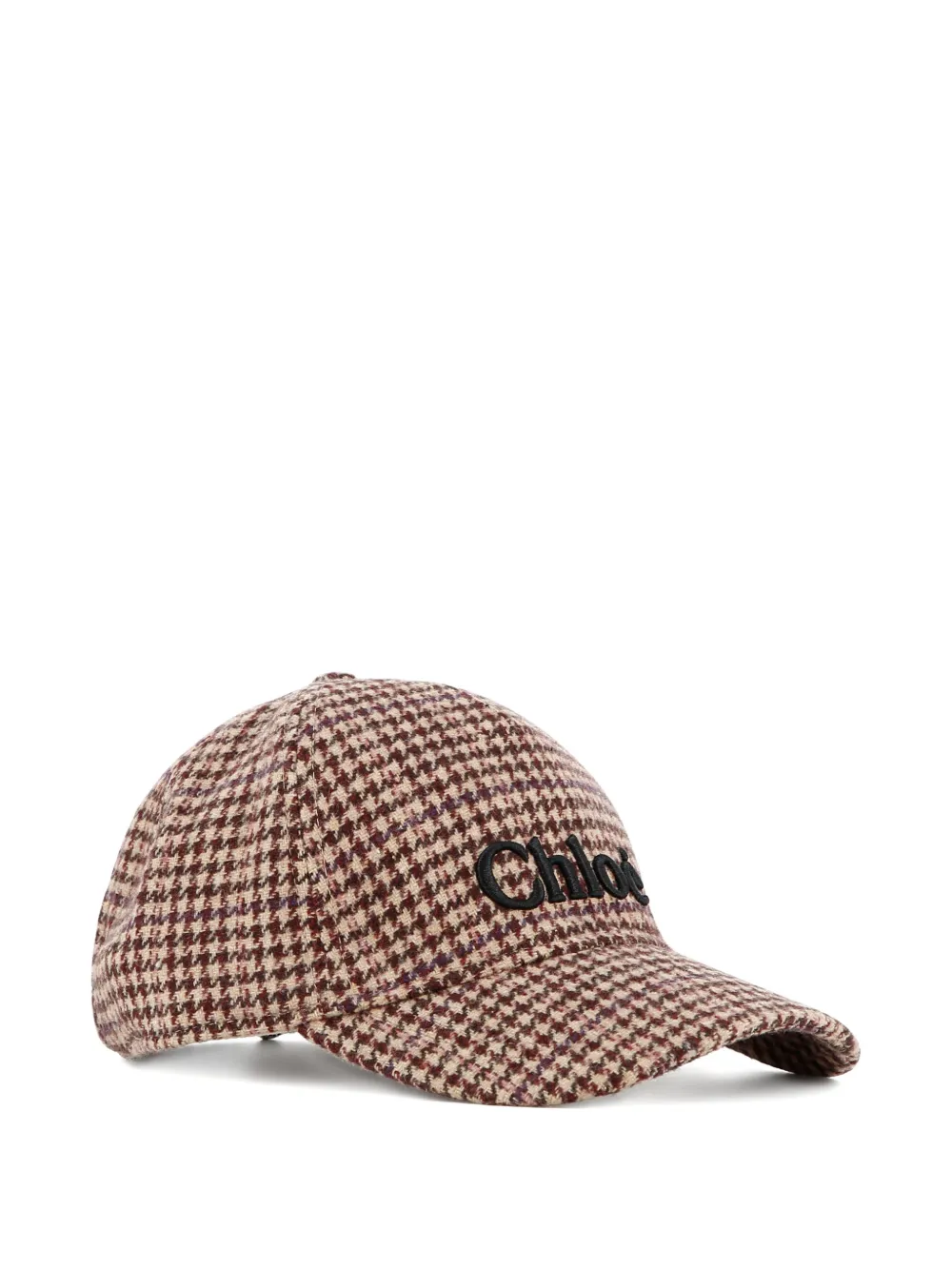 Chloé Kids Baseballkappe mit Hahnentrittmuster - Braun