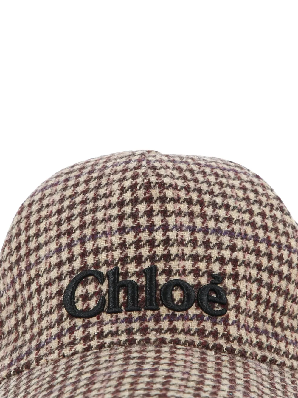 Chloé Kids Pet met geborduurd logo en pied-de-poule print Bruin