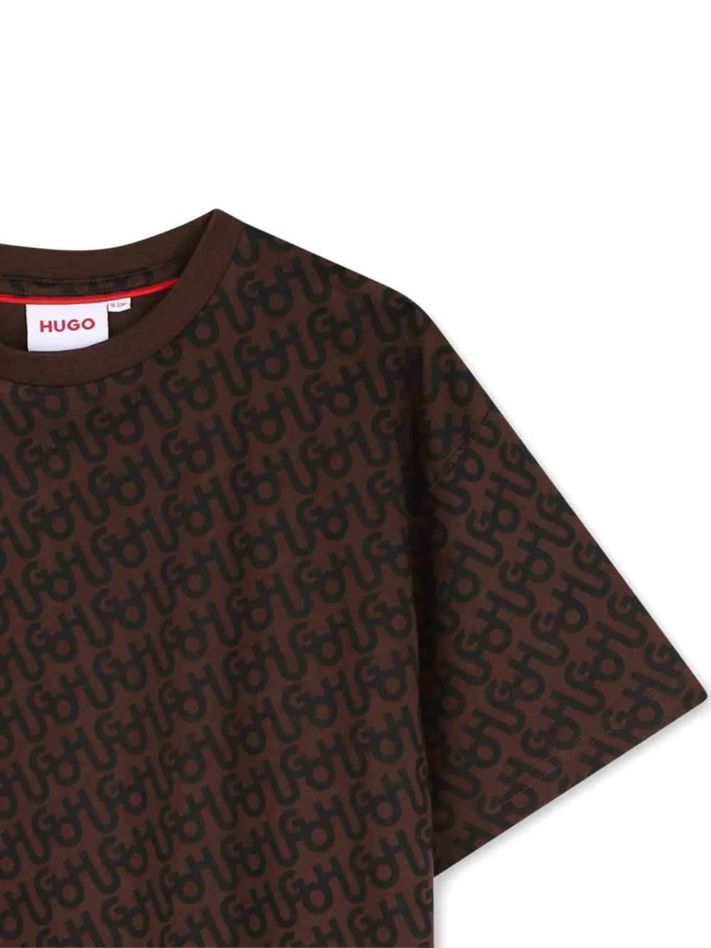 HUGO KIDS T-shirt met monogramprint Bruin