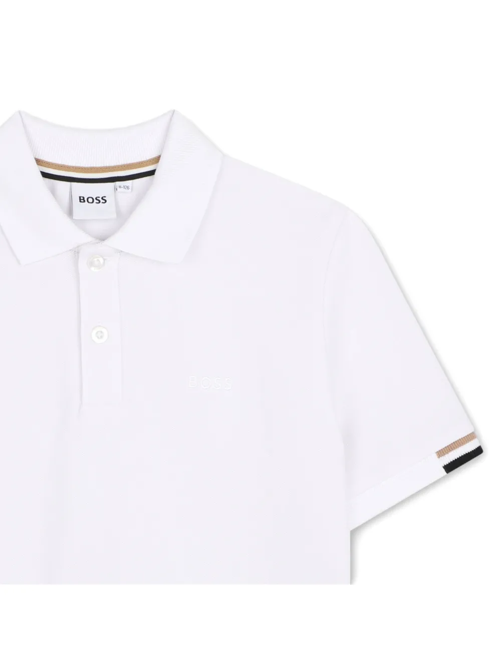 BOSS Kidswear Poloshirt met geborduurd logo Wit