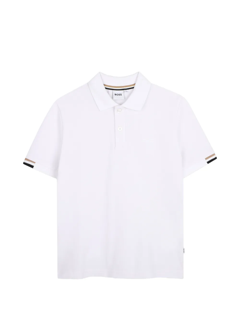 BOSS Kidswear Camicia a maniche corte con logo ricamato - Bianco