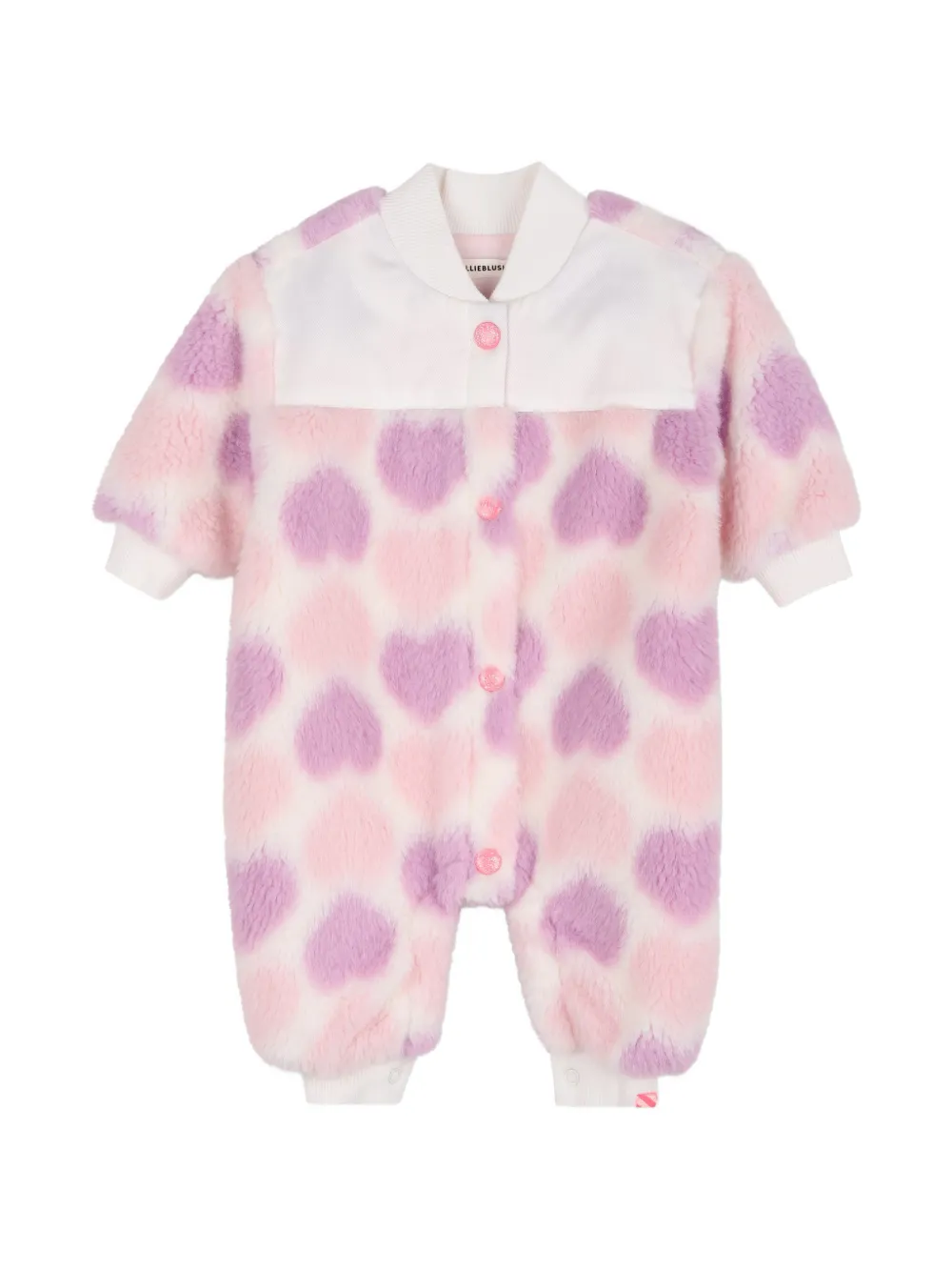 Billieblush heart-pattern faux-fur romper - Pink