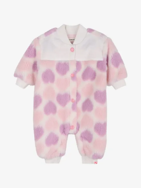 Billieblush heart-pattern faux-fur romper