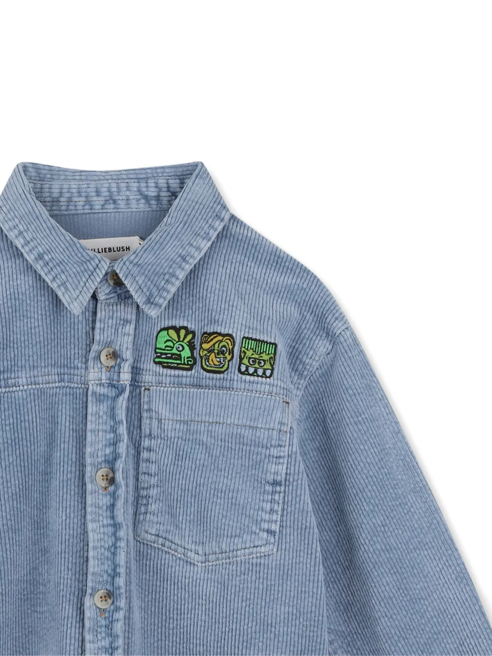 Billieblush Ribfluwelen shirtjack met grafische patch Blauw