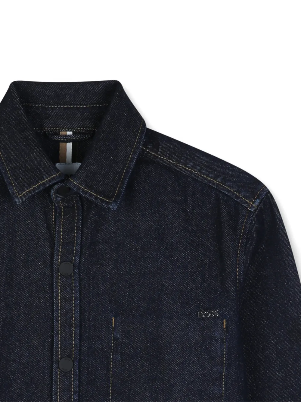 BOSS Kidswear Spijkershirt met lange mouwen Blauw