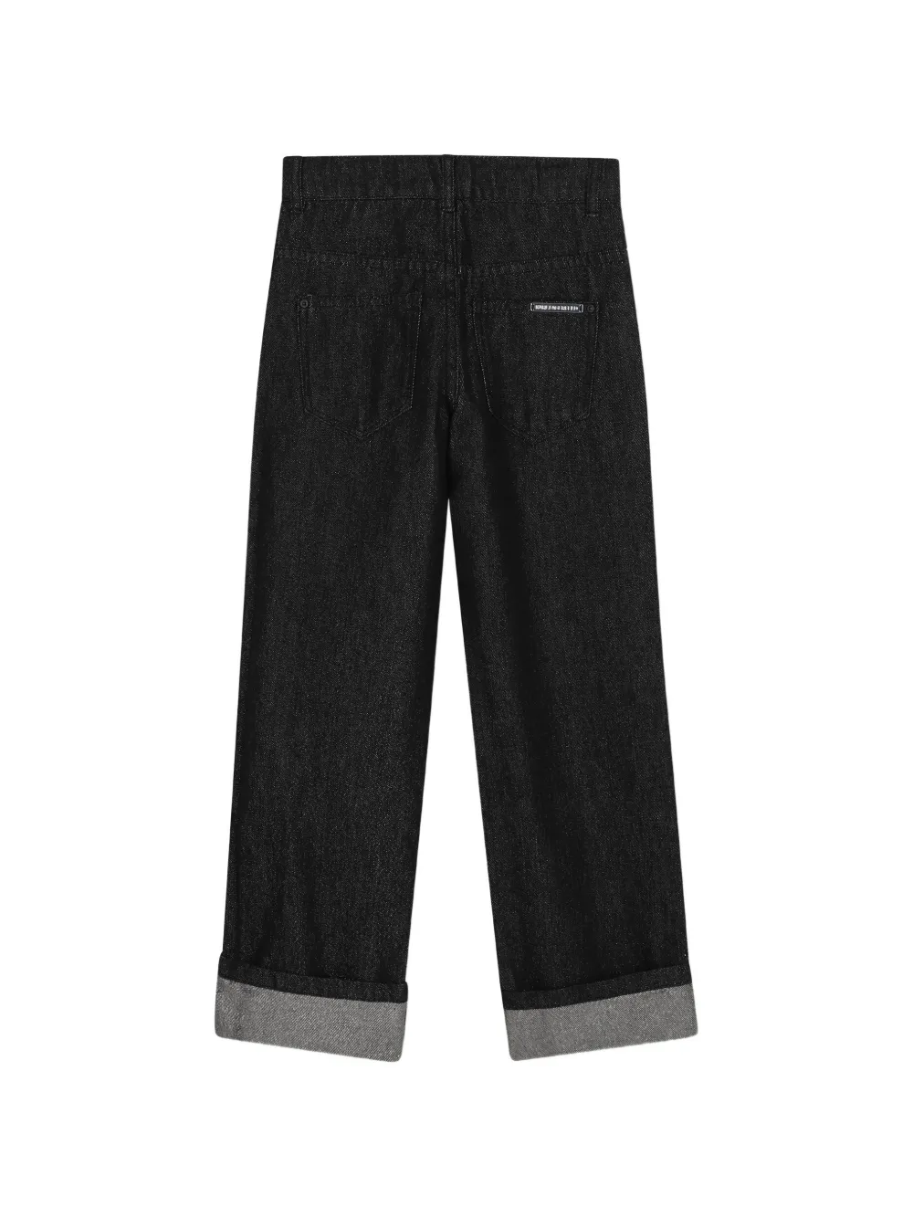 Karl Lagerfeld Kids Jeans met contrasterend vlak en omslag Zwart