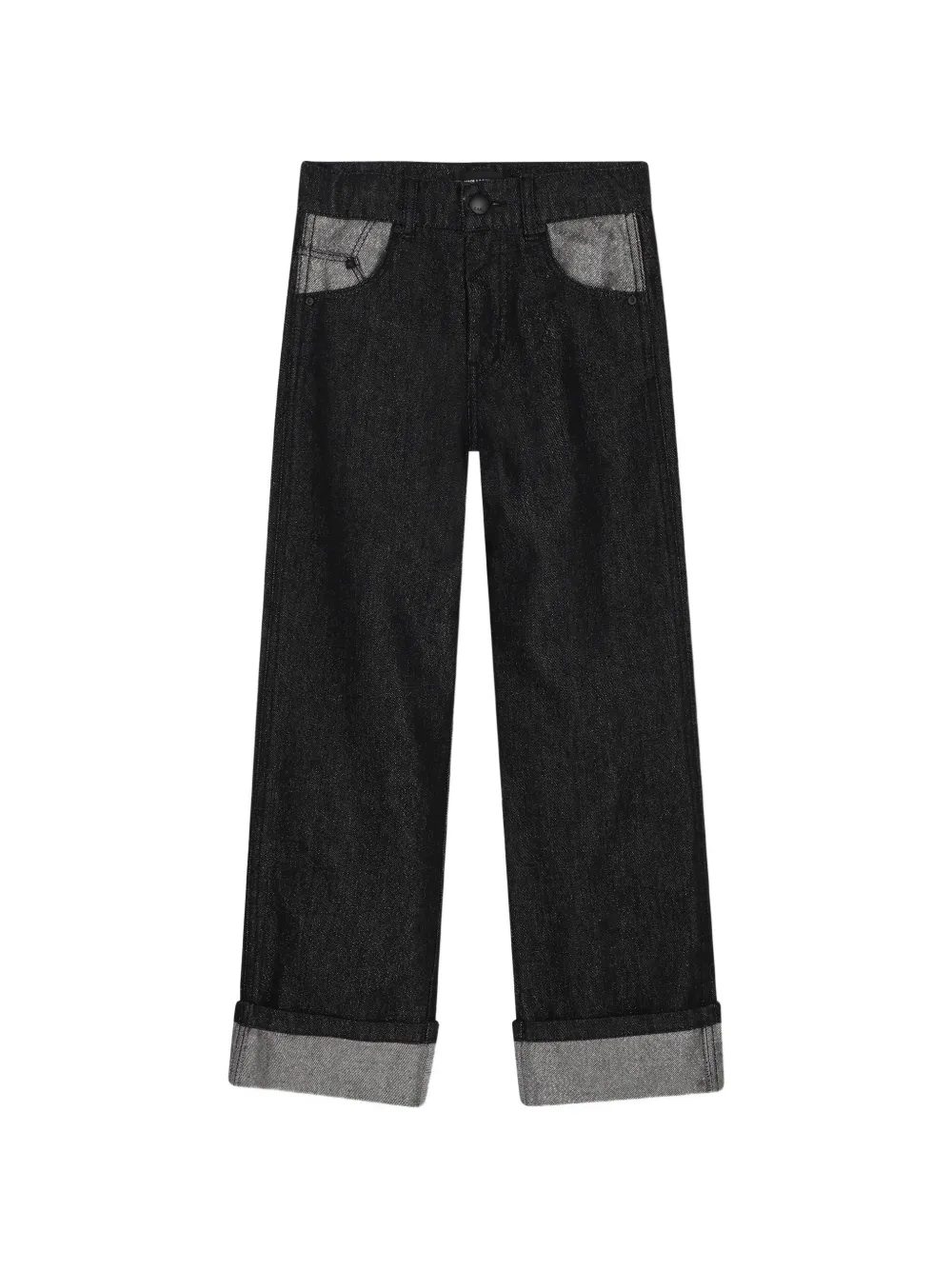 Karl Lagerfeld Kids Jeans con risvolto - Nero