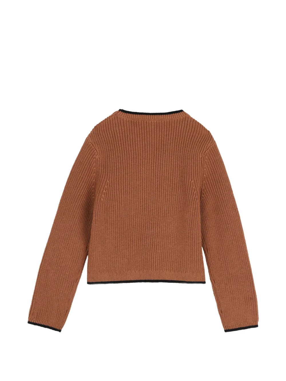 Chloé Kids Ribgebreide trui met geborduurd hart Bruin