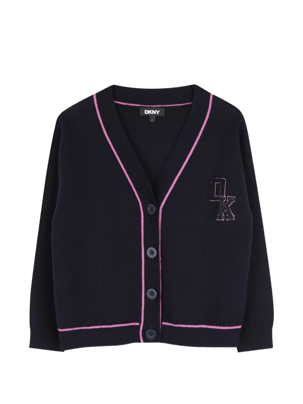 Dkny Kids Cardigan con scollo a V - Blu