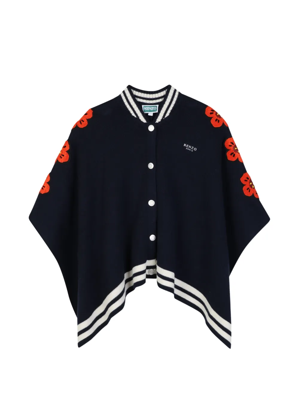Kenzo Kids Boke Flower Cape mit Streifendetail - Blau