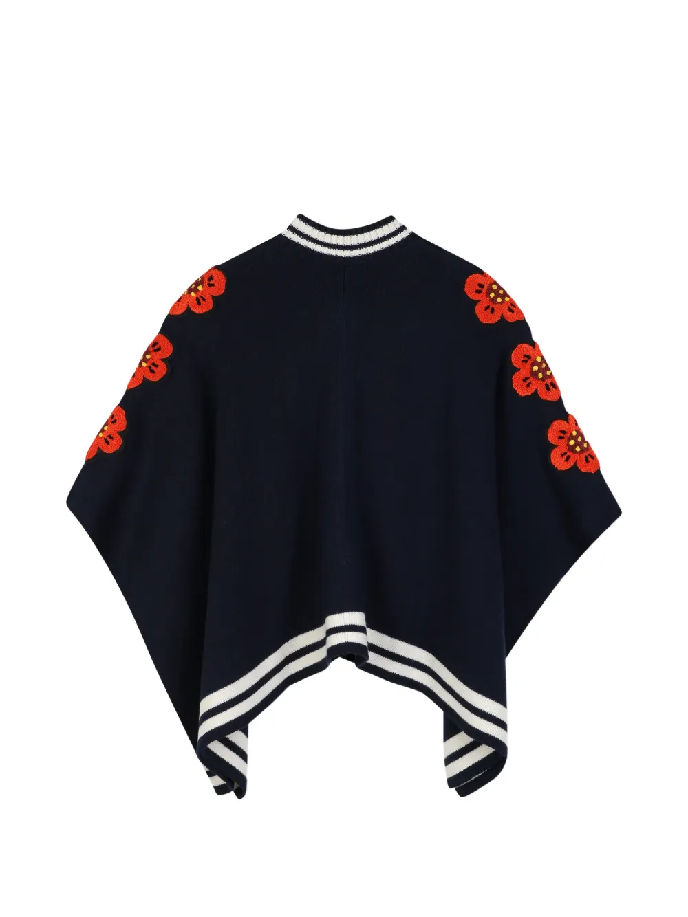 Kenzo Kids Boke Flower cape met gestreepte afwerking Blauw