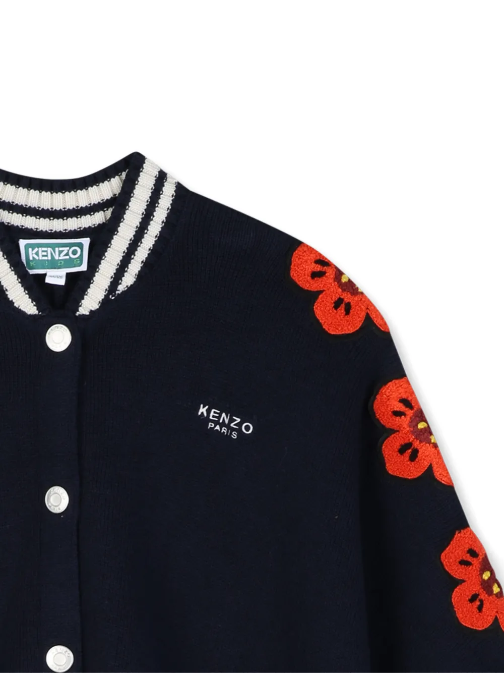 Kenzo Kids Boke Flower cape met gestreepte afwerking Blauw