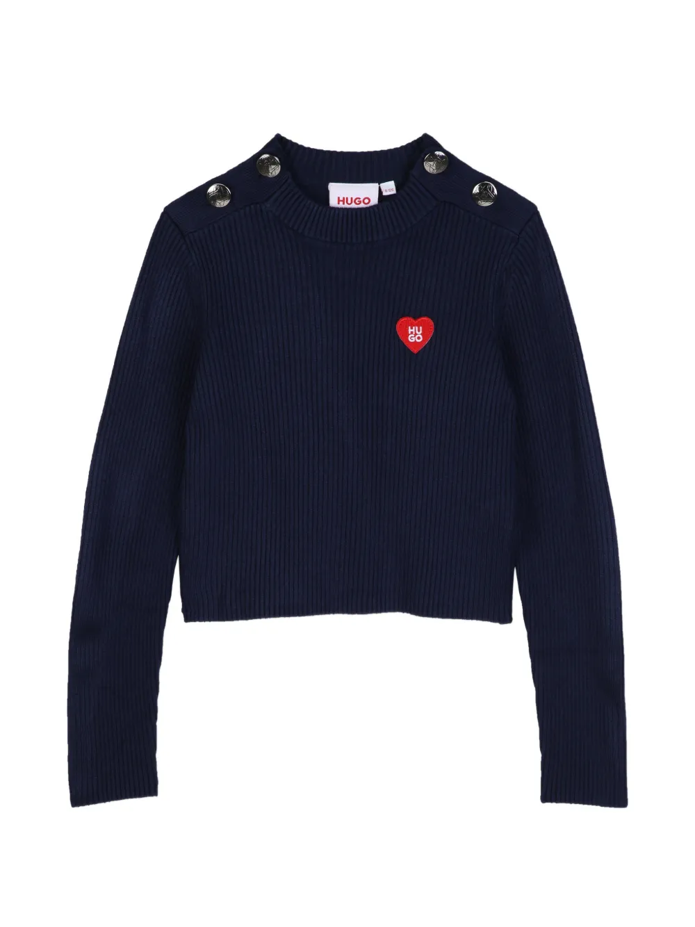 HUGO KIDS Maglione a coste con bottoni - Blu