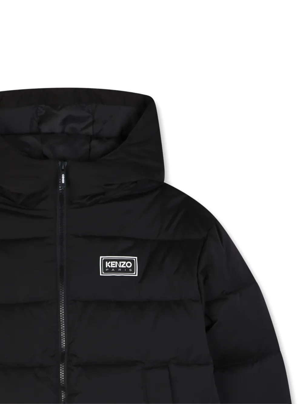 Kenzo Kids Gewatteerd jack met logopatch Zwart