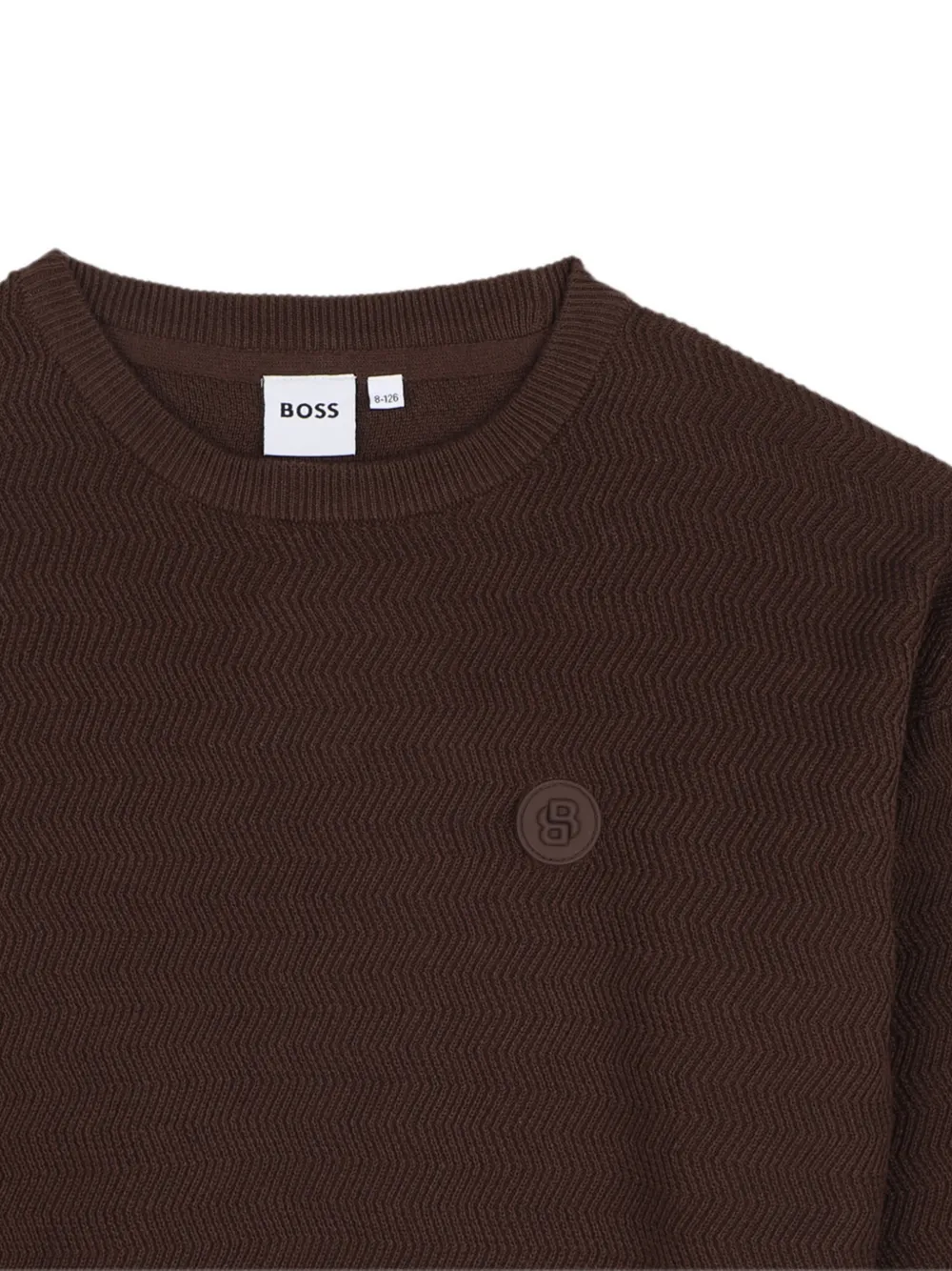 BOSS Kidswear logo-patch sweater Bruin