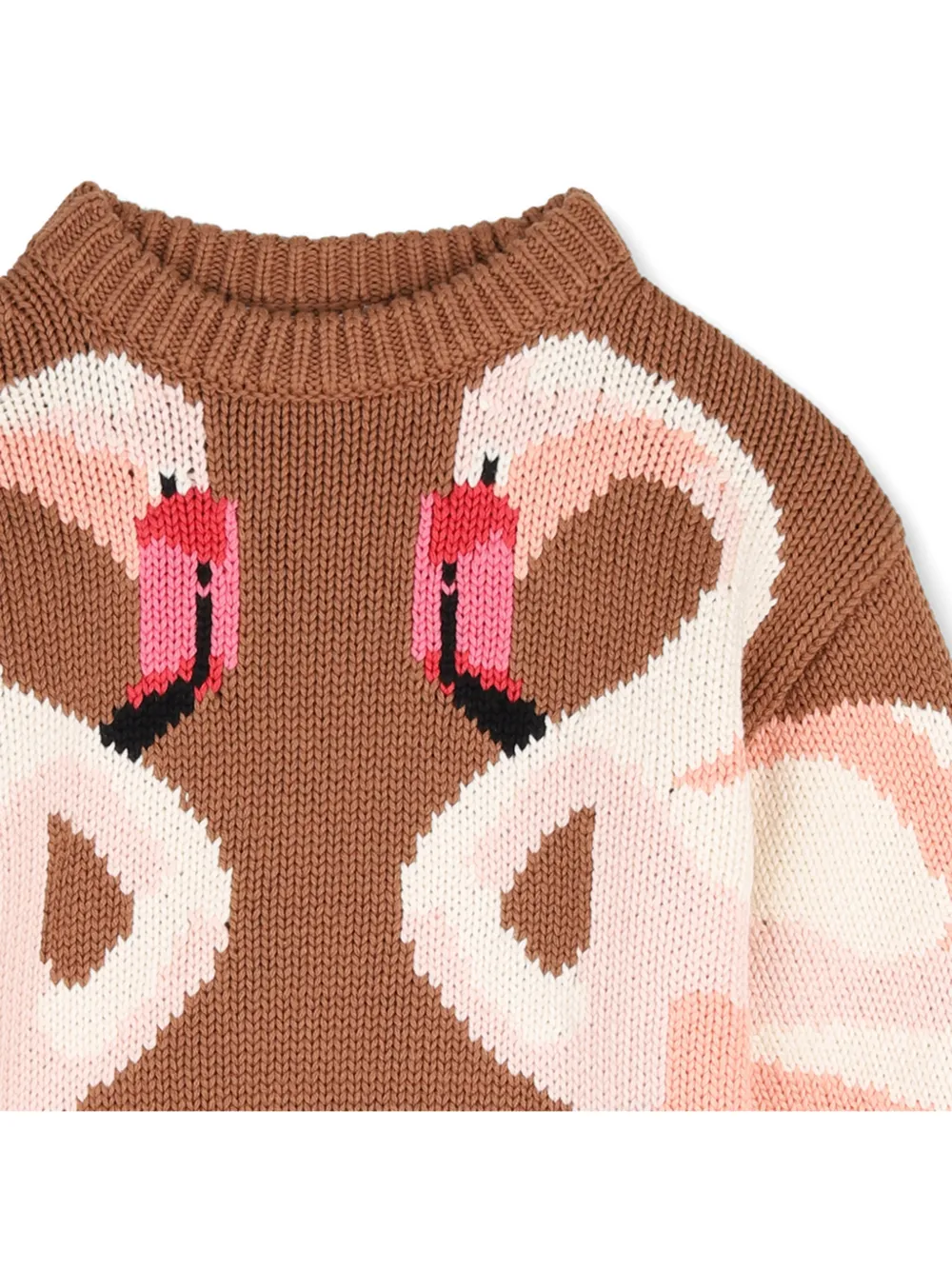Chloé Kids Trui met geborduurd logo en flamingo-intarsia Bruin
