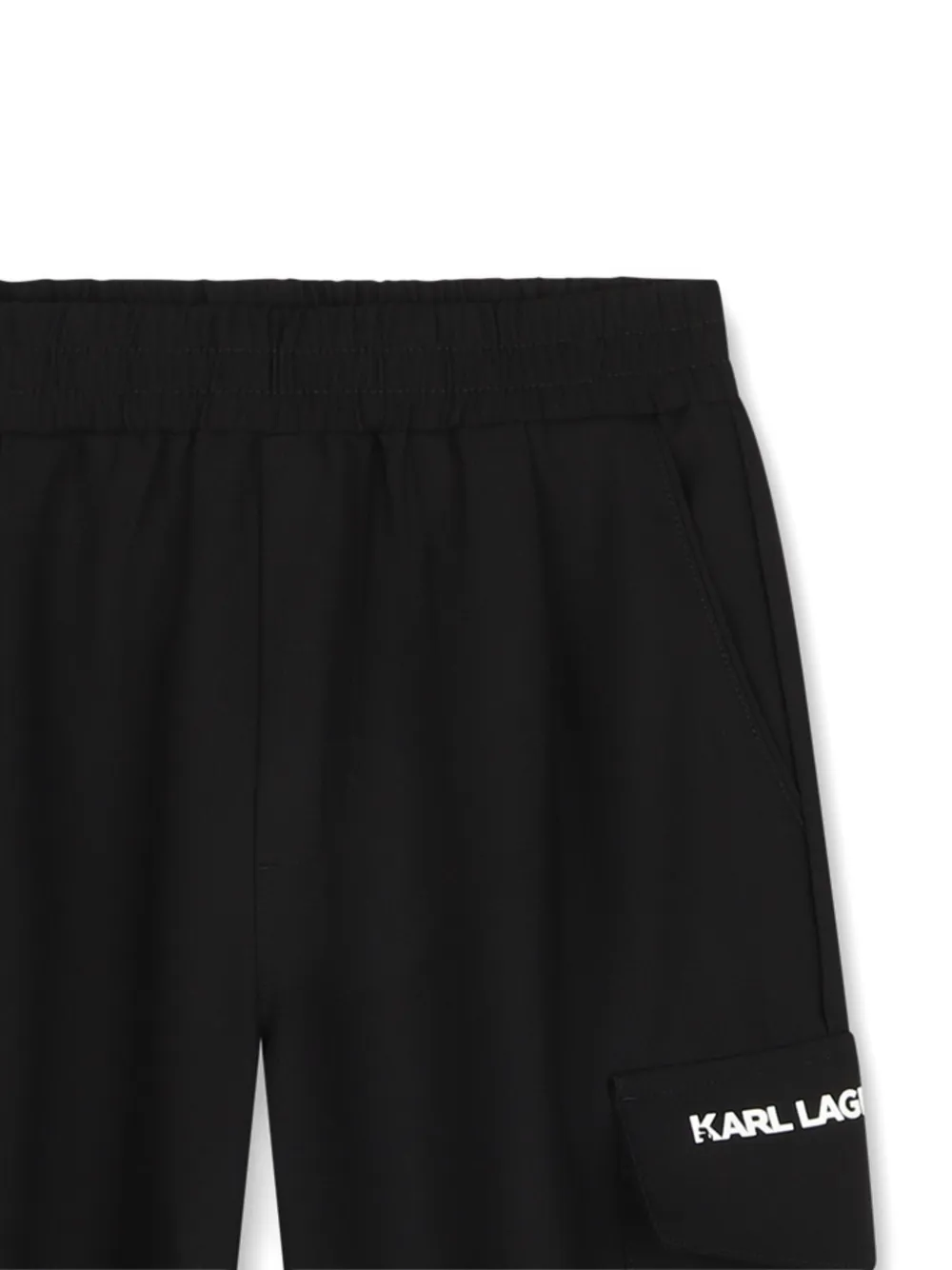 Karl Lagerfeld Kids Cargo broek met logoprint Zwart