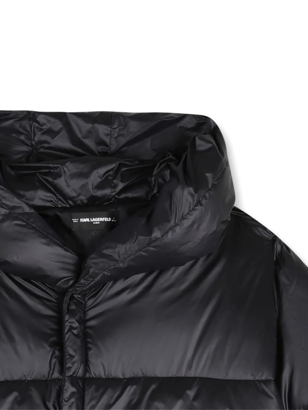Karl Lagerfeld Kids Gewatteerd jack met logoprint Zwart