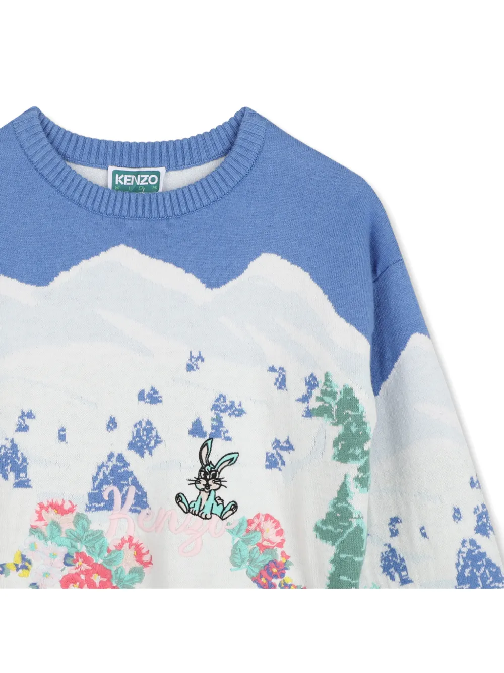 Kenzo Kids Trui met berg-intarsia Wit