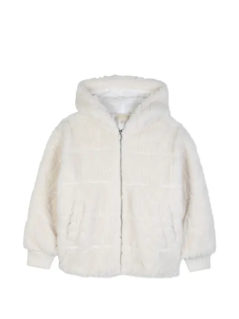 Michael Kors Kids logo-embossed faux-fur coat