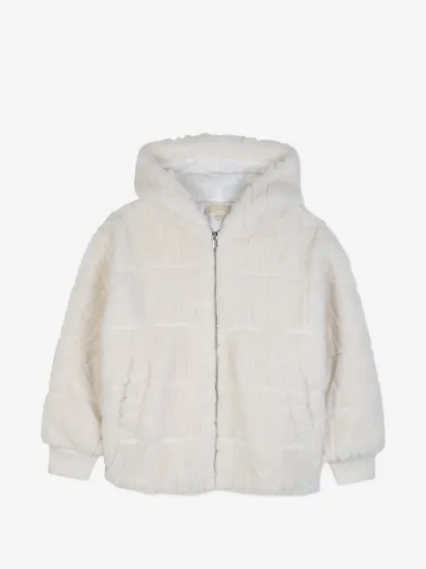 Michael Kors Kids logo-embossed faux-fur coat