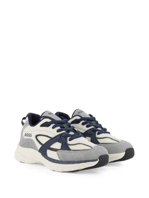 BOSS Kidswear logo-print panelled sneakers