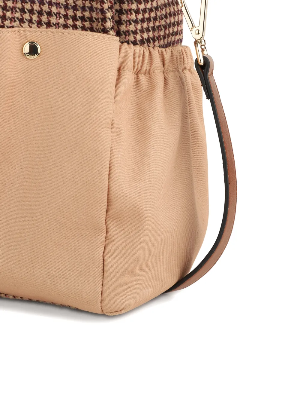 Chloé Kids Geruite luiertas met pied-de-poule print Beige