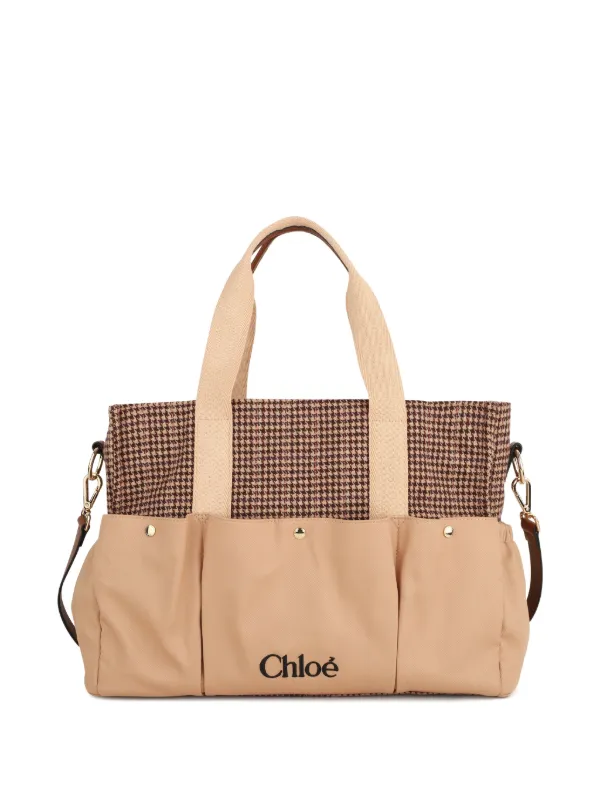 Chloé Kids ハウンドトゥース マザーズバッグ | ニュートラル