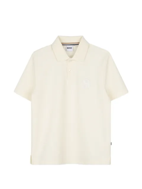 BOSS Kidswear monogram-patch short-sleeved polo shirt