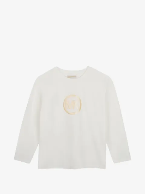 Michael Kors Kids playera manga larga con logo estampado