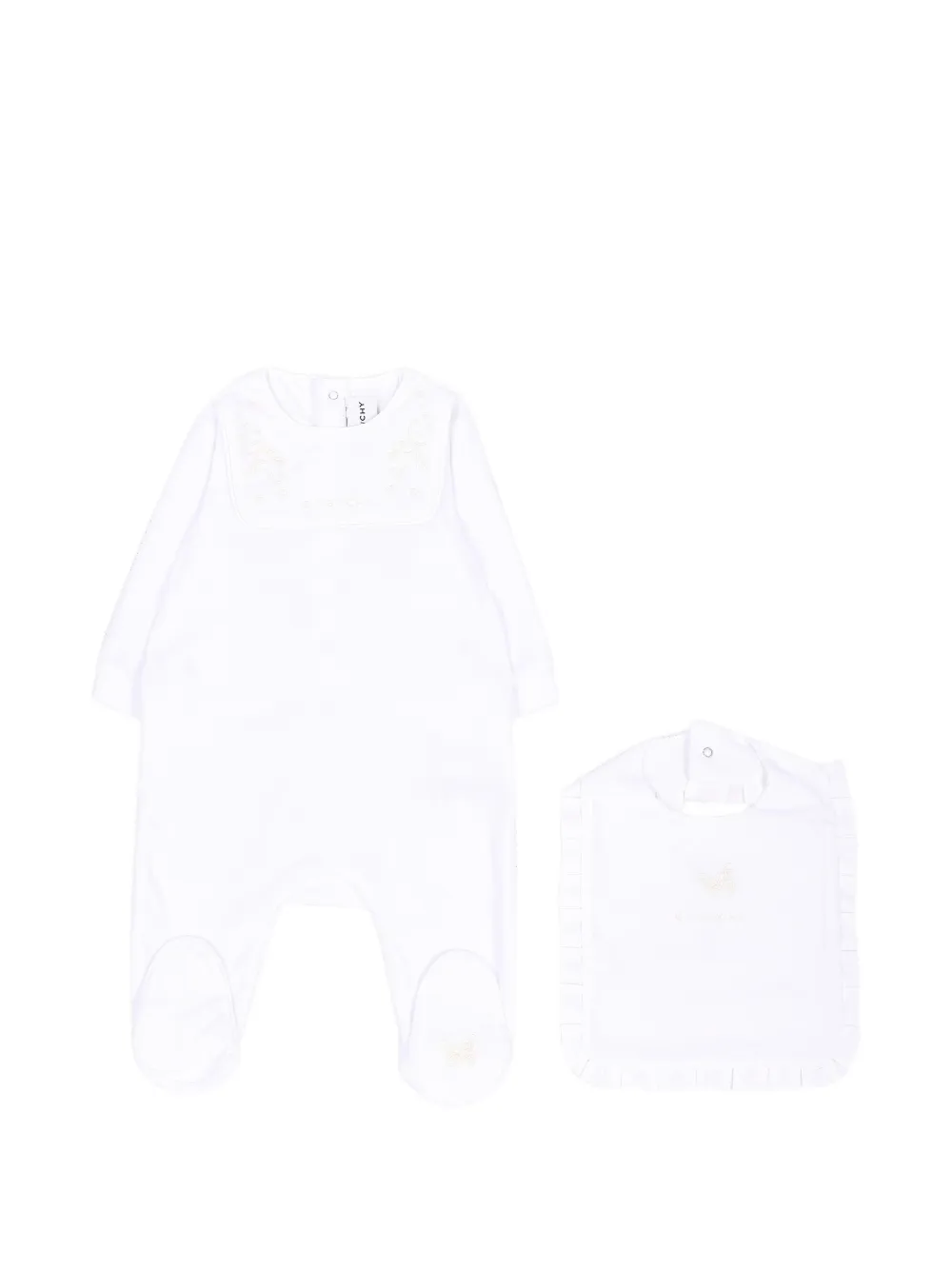 Givenchy Kids Schmetterling-Pyjama mit Rüschenbesatz - Weiß